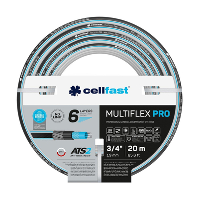 Шланг садовий Cellfast MULTIFLEX PRO 3/4" 20м 6 шарів до 35бар -20…+65°C