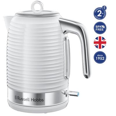 Електрочайник Russell Hobbs Inspire, 1.7л, пластик, біло-сріблястий