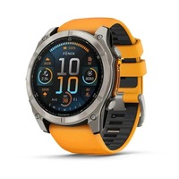 Смарт-годинник Garmin Fenix 8 51mm AMOLED Sapphire Graphite DLC Titanium with Spark Orange Silicone (010-02905-53)