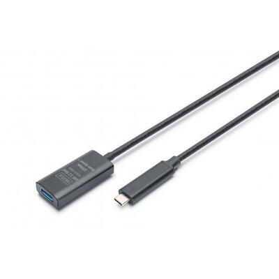 Подовжувач Digitus USB 3.2 Gen2 Active Cable 10G, C/M-A/F, 5m, Black (DA-73113)