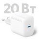 Сетевое зарядное устройство Anker PowerPort 312 White, 20 W USB Type-C (B2347G21) + кабель USB Type-C