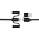 Кабель Promate USB + USB Type-C -  Lightning + micro USB + USB Type-C (M/M), 3 A, 60 W, 1.2 м, PentaPower Black (pentapower.black)