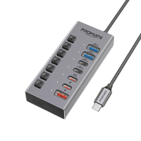 Концентратор USB Type-C Promate Gegahub-10G 7 in 1 Grey (gegahub-10g)