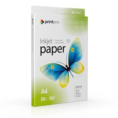 Фотобумага PrintPro глянцевая 180г/м2 A4 50л (PGE180050A4)