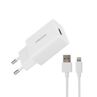 Зарядное устройство Proda PD-A43i USB 2.4A + кабель USB Lightning White