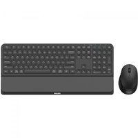 Комплект бездротовий Philips 6000 (клавіатура + мишка) Slim UA, 2,4 ГГц/Bluetooth Black (SPT6607B/00)