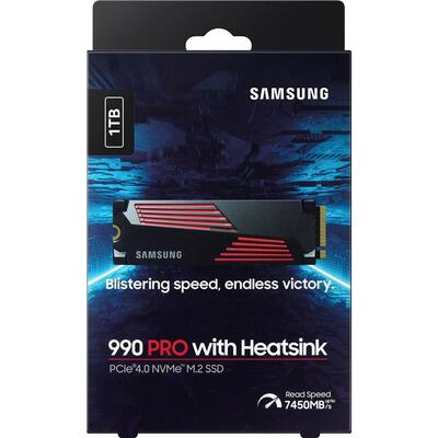 Накопичувач SSD 1ТB Samsung 990 PRO with Heatsink M.2 2280 PCIe 4.0 x4 NVMe V-NAND MLC (MZ-V9P1T0CW)