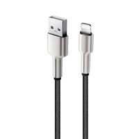 Кабель ColorWay USB - Lightning (M/M), metal head, 2.4 А, 1 м, Black (CW-CBUL046-BK)