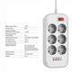 Фільтр живлення ColorWay CW-CHE64PDW 6 розеток, 4USB (Type-C PD20W + 3USB QC3.0) (38W), 2м, White