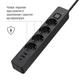 Фільтр живлення ColorWay CW-CHE435PDB 4 розетки, 3USB (2USB-A + 1 TYPE-C) (24W), 2м, Black