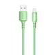 Кабель ColorWay USB - Lightning (M/M), soft silicone, 2.4 А, 1 м, Green (CW-CBUL042-GR)