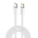 Кабель ColorWay USB Type-C - Lightning (M/M), (braided cotton) (PD Fast Charging 27W), 2 м, Gray (CW-CBPDCL068-GR)