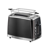 Тостер Russell Hobbs Matte Black 2 Slice, 1550Вт, нержавіюча сталь, підігрів, розморожування, чорний