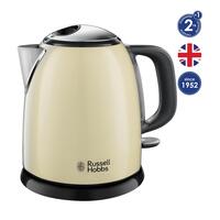 Електрочайник Russell Hobbs Colours Plus Mini 1л, метал, бежево-чорний