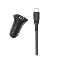 Автомобильное зарядное устройство SkyDolphin SZ09V (2USB, 3.4A) Black (SDAZP-000111) + кабель microUSB