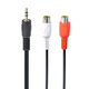Аудіо-кабель Cablexpert 3.5 мм - 2xRCA (M/F), 0.2 м, чорний (CCA-406)