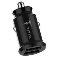 Автомобільний зарядний пристрій T-PHOX Charger Set 2.4A Dual+MicroUSB cable 1.2m (Чорний)
