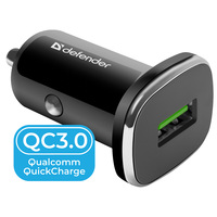Автомобільний зарядний пристрій 1xUSB 18W (USB-A) QC3.0 3А UCA-91 чорна Defender