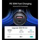 Автомобільний зарядний пристрій Choetech (1USB Type C; 1USB) 60W PD3.0 QC3.0 Black (TC0014)