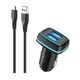 Автомобільний зарядний пристрій SkyDolphin SZ18V (2USB, 3.4A) Black (AZP-000101) + кабель microUSB