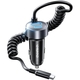 Автозарядка 2xUSB 65W (1xUSB-C+1USB-A) PD 30W with spring Type-C cable 1.2M чорна Choetech