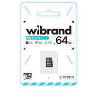 Карта пам'яті Wibrand microSDXC (UHS-1) class 10, 64Gb