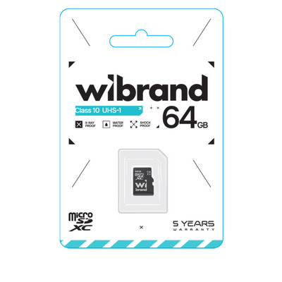 Карта пам'яті Wibrand microSDXC (UHS-1) class 10, 64Gb