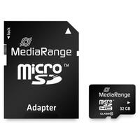 Карта памяти MicroSDHC  32GB Class 10 MediaRange R45/W15MB/s + SD-adapter (MR959)