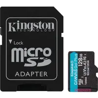 Карта памяти MicroSDXC  128GB UHS-I/U3 Class 10 Kingston Canvas Go! Plus R200/W200MB/s + SD-адаптер (SDCG4/128GB)