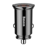 Автомобільний Зарядний Пристрій Baseus Circular Plastic, 1xUSB-A,1xType C, 30W, Black