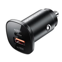 Автомобільний зарядний пристрій Acefast B1 mini, 38W, 1xType-C, 1xUSB-A, Black