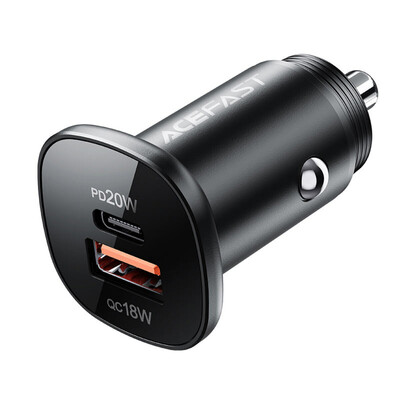 Автомобільний зарядний пристрій Acefast B1 mini, 38W, 1xType-C, 1xUSB-A, Black