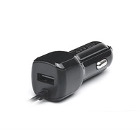 Автомобильное зарядное устройство REAL-EL CA-17 (2USB, 2.1A) Black + кабель Lightning