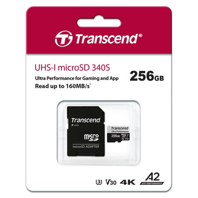 Карта пам'яті Transcend microSD 256GB C10 UHS-I U3 A2 R160/W125MB/s + SD