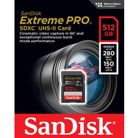 Карта памяти SanDisk SD  512GB C10 UHS-II U3 R280/W150MB/s Extreme Pro V60