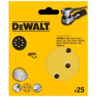 Акс.інстр DeWALT Шліфувальна шкірка, d=125мм, зерно 120, 25 шт.