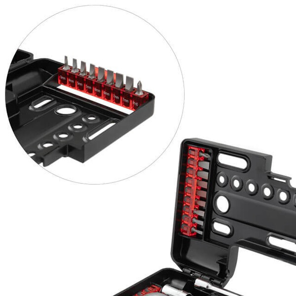 Набір насадок і головок з тріскачкаю 57 од, STORM INTERTOOL VT-3657