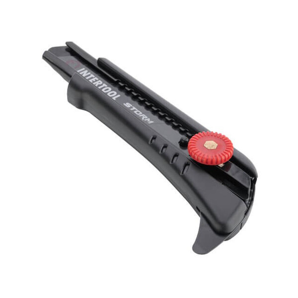 Ніж сегментний для лінолеуму 18 мм, металева напрямна, гвинтова фіксація Storm INTERTOOL HT-0539