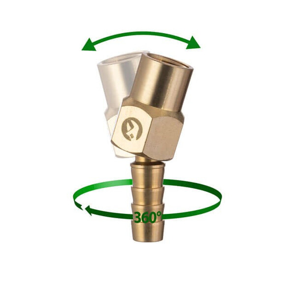 Шарнір поворотний внутрішня різьба 1/4" на шланг 10 мм, латунь STORM INTERTOOL PT-2202