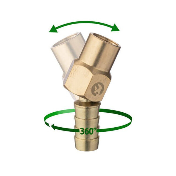 Шарнір поворотний внутрішня різьба 1/4" на шланг 12 мм, латунь STORM INTERTOOL PT-2203