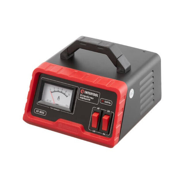 Зарядний пристрій INTERTOOL AT-3032 для акумуляторів 6/12 В, 2/4 А, 4-45 Ач