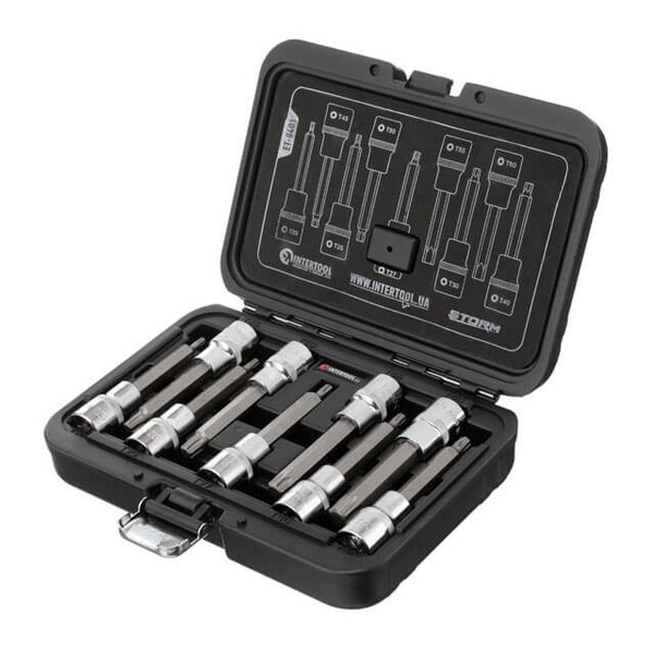 Набір біт TORX 1/2 T20-T60, 100мм, S2, STORM INTERTOOL ET-8401