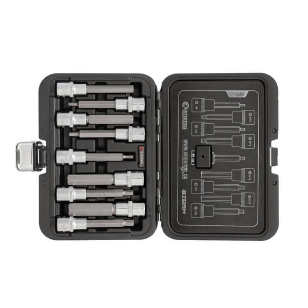 Набір біт HEX 1/2 "4-17, 100мм, S2, STORM INTERTOOL ET-8406