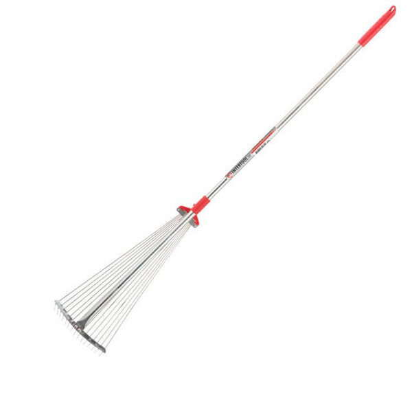 Граблі віялові, 15 прутів, металева рукоятка, регульована ширина 20-65 см INTERTOOL FT-3008