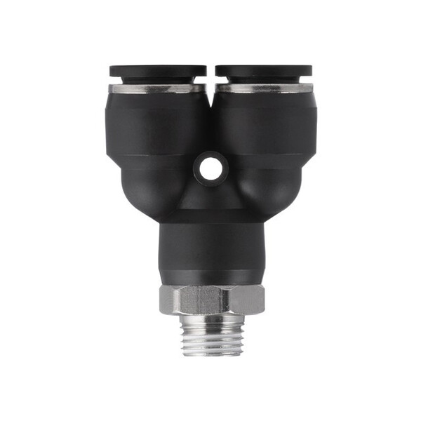 З'єднання цангове Y-подібне для поліуретанових та ін. шлангів 12*12мм, 1/4" зовн. різьба INTERTOOL PT-2379