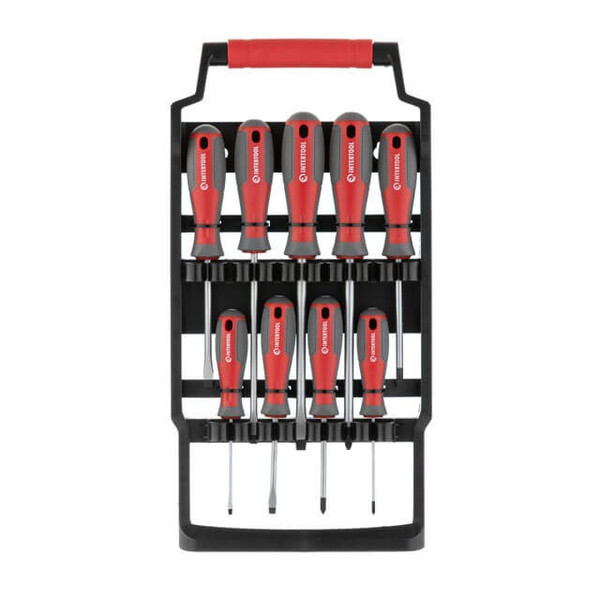 Набір викруток 9 од. (SL3.0 * 75 мм, SL5.0 * 75 мм, SL6.0 * 100 мм, SL6.0 * 150 мм, SL8.0 * 150 мм, PH0 * 75 мм, PH1 * 75 мм, PH2 * 100 мм, PH3 * 150 мм) INTERTOOL VT-3349