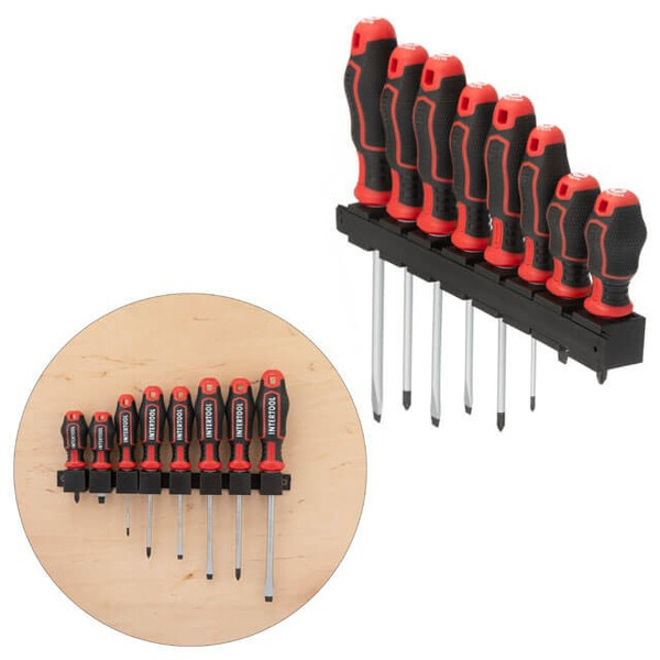 Набір викруток 8 од (SL5.0 * 100 мм, SL6.0 * 38 мм, SL6.0 * 125 мм, SL8.0 * 150 мм, PH0 * 75 мм, PH1 * 100 мм, PH2 *