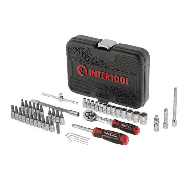 Набір інструментів 1/4 ", 46 од., Cr-V INTERTOOL ET-8046