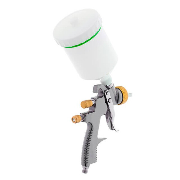 Фарбопульт пневматичний LVLP BRONZE професійний, верхній пластиковий бачок INTERTOOL PT-0136