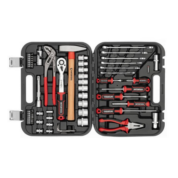 Набір інструментів 1/2 "& 1/4", 56 од., Cr-V INTERTOOL ET-8056